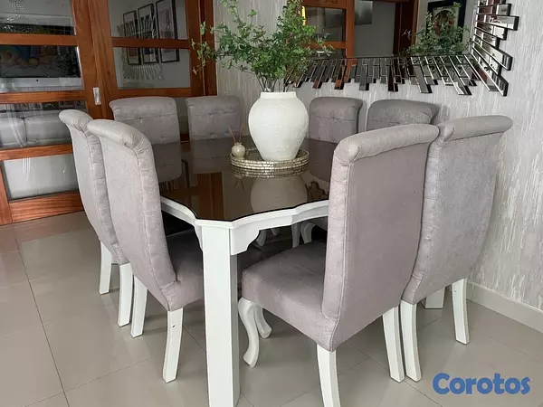 muebles y colchones - Mesa para comedor 8 sillas. 4