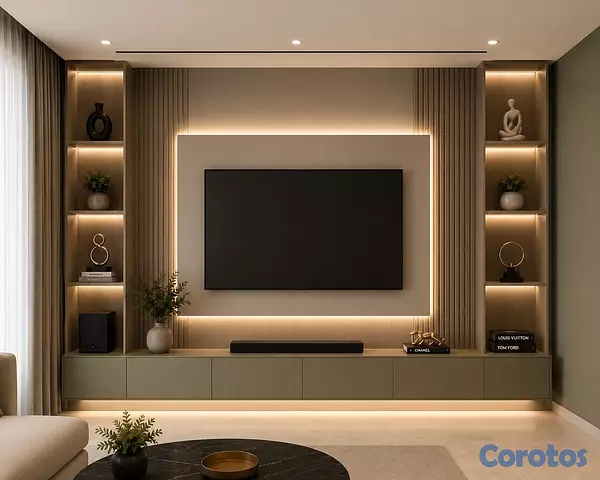 decoración y accesorios - Muebles de TV, Closet, Mesitas de noche, repisas flotantes, espejos, paneles etc 4