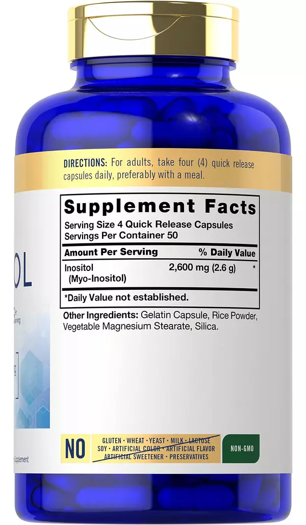Salud y Equipamiento Médico - Inositol Capsulas 2600mg -carlyle 3