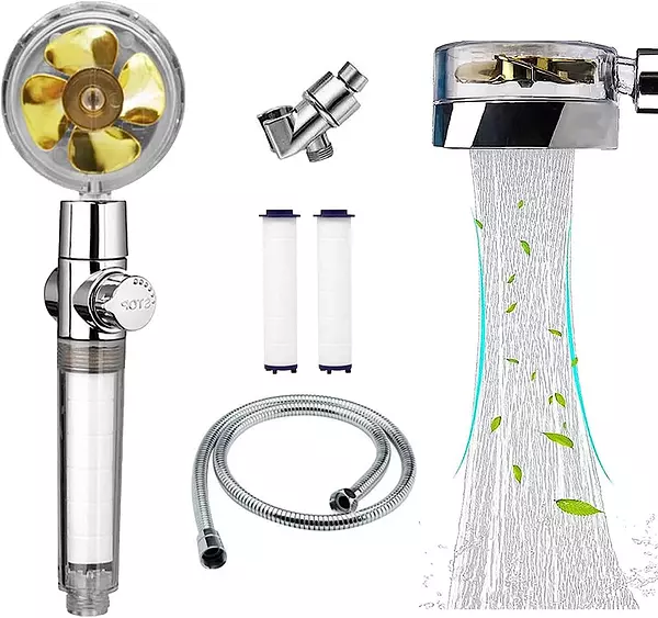 herramientas, jardines y exterior - Cabezales de ducha de alta presión giratorio tipo spa con carga turbo 360 7