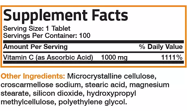 Salud y Equipamiento Médico - 100 Tabletas Vitamina C Bronson - - Unidad A $1624 2
