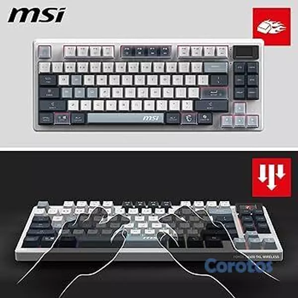 computadoras y laptops - TECLADO MSI FORGE GK600 TKL W SKY US, WIRELESS 2.4 1