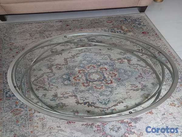 decoración y accesorios - Mesa de Centro prácticamente nueva de Ilumel acero inoxidable en perfecto estado 3