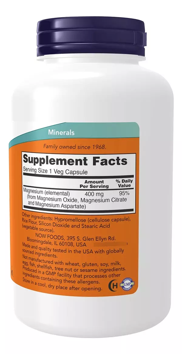 Salud y Equipamiento Médico - Now Suplementos Magnesio 400 Mg Funcion Enzimatica 2