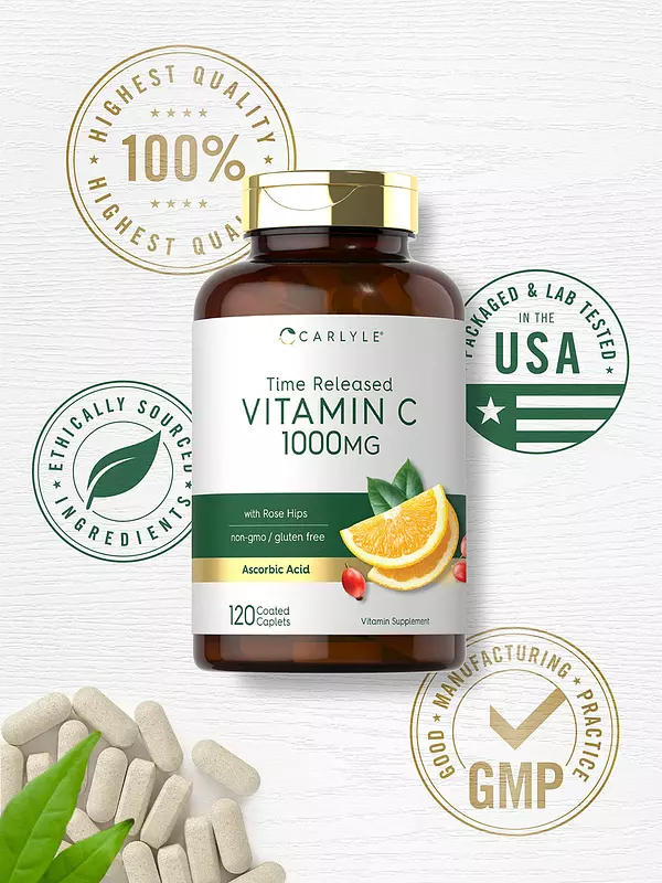 Salud y Equipamiento Médico - Carlyle Vitamina C 1000mg | Liberacion Programada | 120 Caps 5