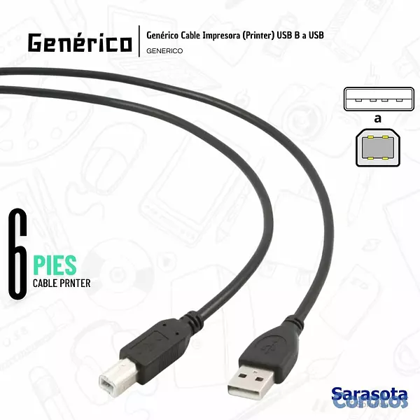 accesorios para electronica - Genérico Cable USB-B Impresora o Printer 2