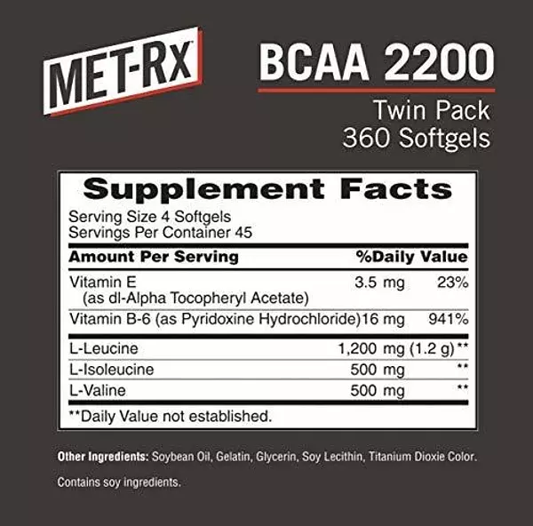 Salud y Equipamiento Médico - Met-rx Bcaa 2200 Suplemento De Aminoacidos, Apoya La Recupe 2