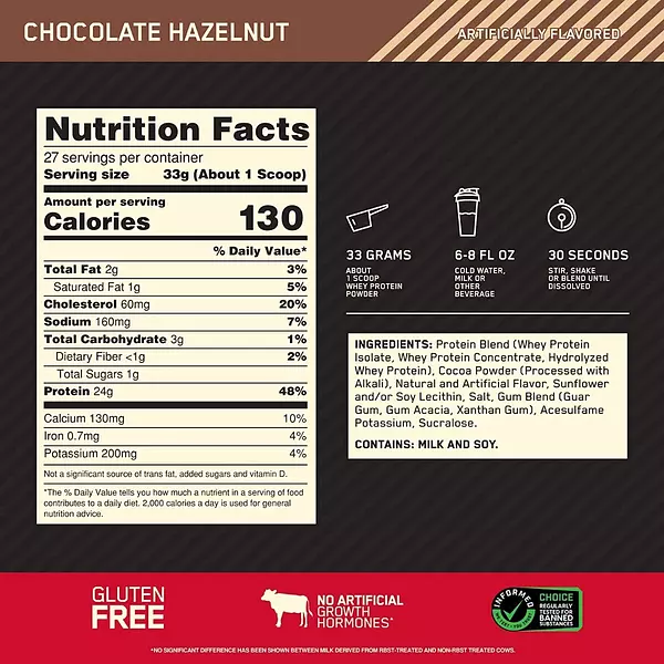 Salud y Equipamiento Médico - Proteina Whey Avellana 907g Opt 2