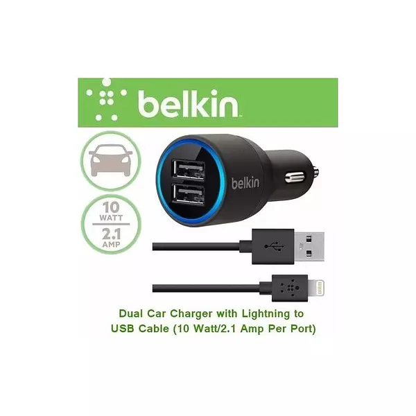 accesorios para electronica - CARGADOR BELKIN PARA CARRO DOBLE PUERTO CON CABLE MICRO USB 4
