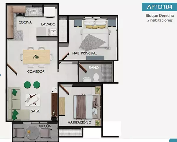 apartamentos - apartamento en boca chica en venta cerca playa 2
