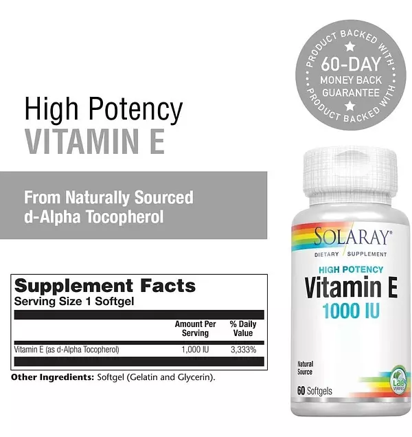 Salud y Equipamiento Médico - Vitamina E 1000 Ui Solaray 2
