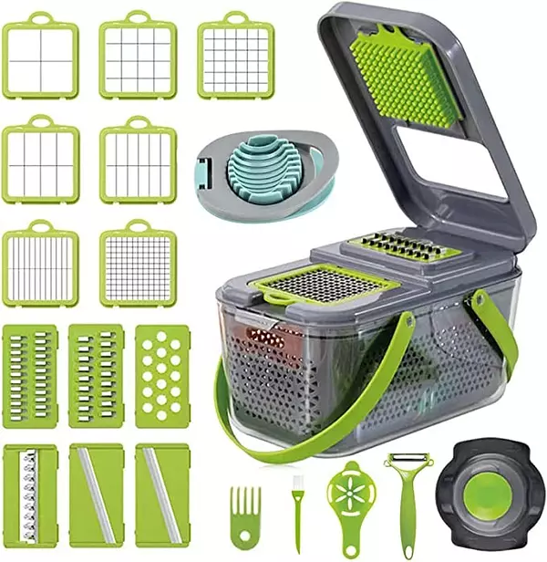 electrodomesticos - Cortadora de mandolina para cocina, multifuncional, picadora, veggie slicer 7