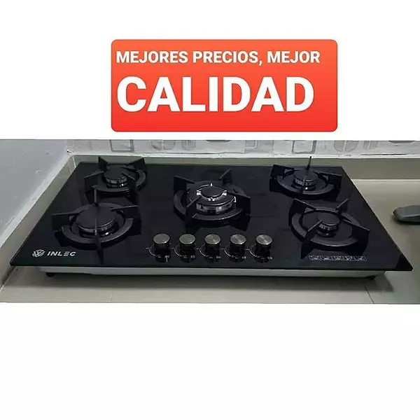 cocina - Estufa Empotrable Cristal Templado Vitrocristal Gas 5 Quemadores Cocina 3