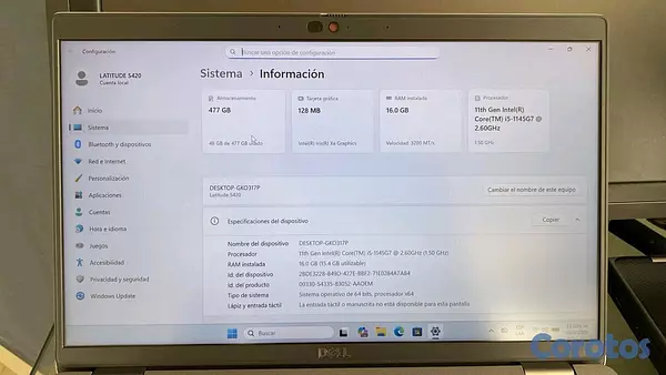 computadoras y laptops - Dell Latitude 5420 i5 11va Gen 16GB 512SSD 4