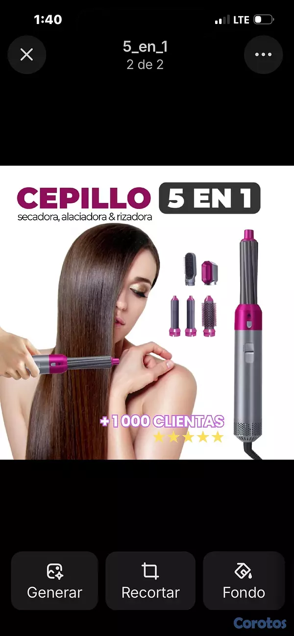 salud y belleza - (Envío gratis),cepillo 5 en 1, alisador y rizador. (pago contra entrega)  3