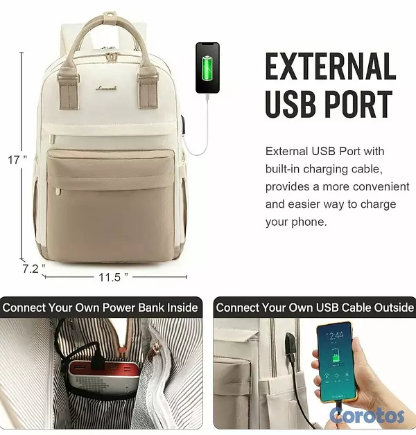 carteras y maletas - Mochila para estudiantes, viajeros y mamis, calida 5