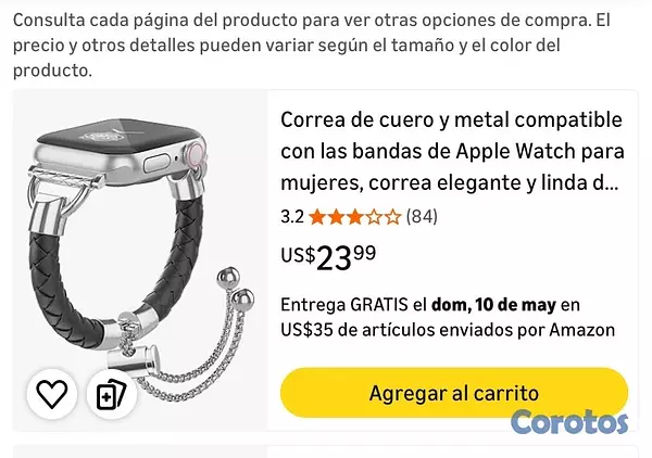 otros electronicos - CORREA APPLE WATCH EN ACERO INOXIDABLE Y LEADER 38MM 3