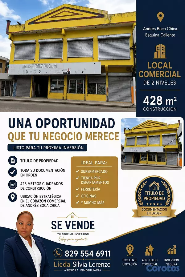 oficinas y locales comerciales - Local comercial, en Andrés boca chica, la esquina  3