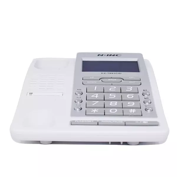 electrodomesticos - Teléfono con pantalla verde DTMF/FSK, teléfono fijo sin batería, interfaz Dual. 2