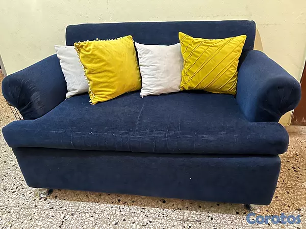 muebles y colchones - Mueble azul de 3 plaza y uno de dos plaza  3