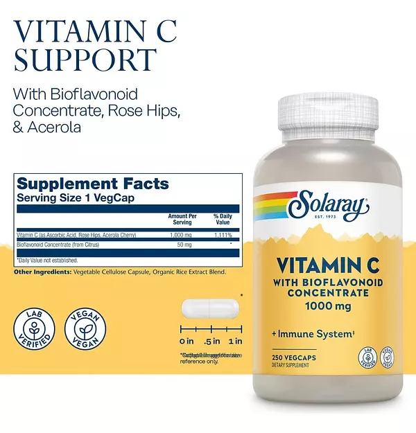 Salud y Equipamiento Médico - Vitamina C  250cap Solaray - Unida - Unidad A $1295 2