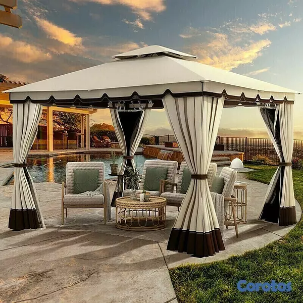 herramientas, jardines y exterior -   ESPECIAL DE ESTE DIA  ESTE Outdoor Patio Double Fabric Canopy Gazebo rd 36500 7