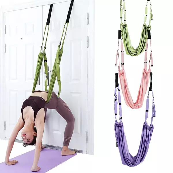 Artículos Deportivos - Correa de Yoga Aérea ajustable en la puerta, cuerda de Yoga, estiramiento HAMACA 4
