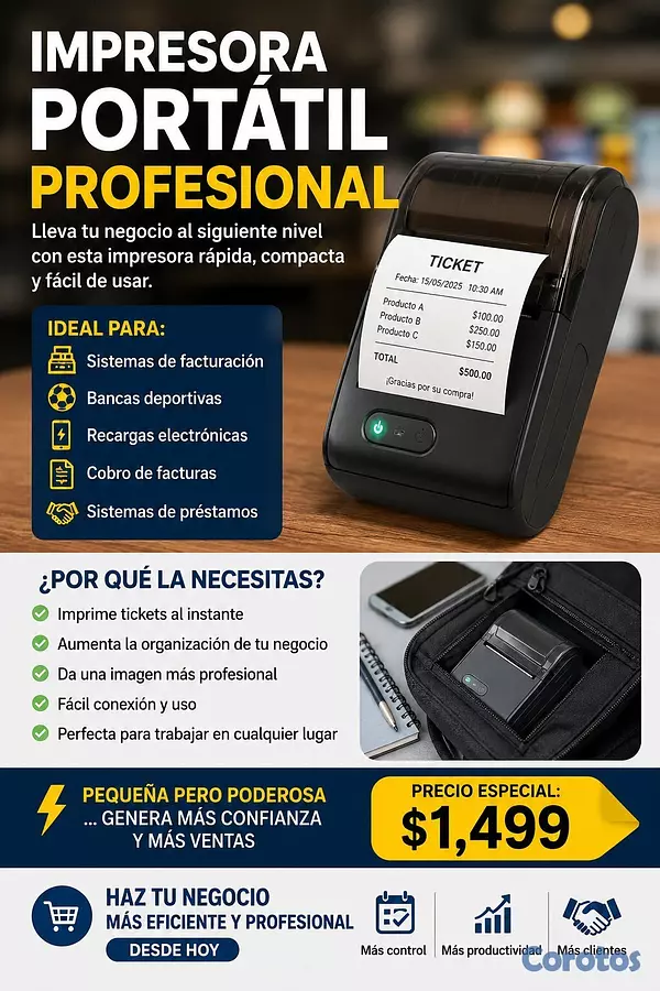 impresoras y scanners - Impresora Portatil, punto de venta, prestamos, fac 2