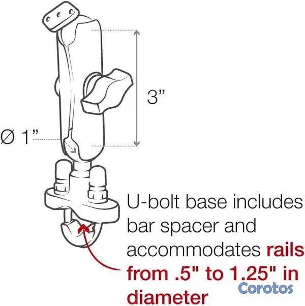 accesorios para electronica - Soporte RAM Mount Original - Base de U-Bolt para M 6