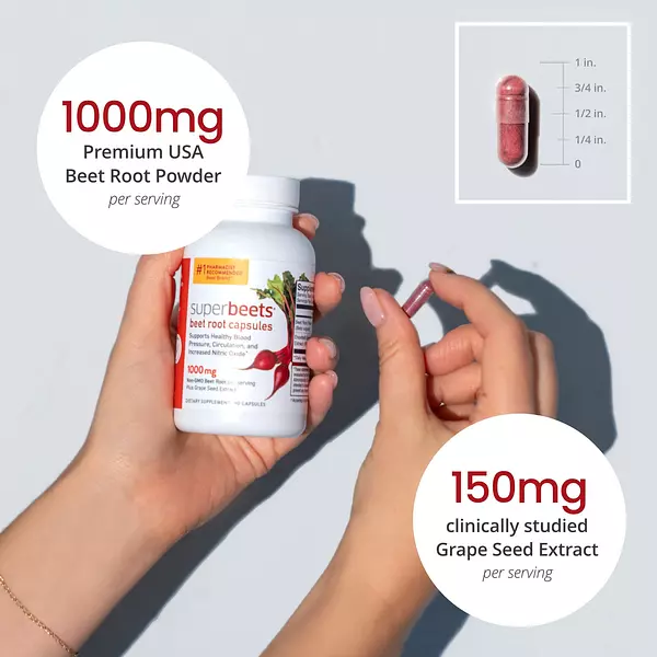 Salud y Equipamiento Médico - Humann Superbeets Capsulas De Raiz De Remolacha 90 Unidades 3