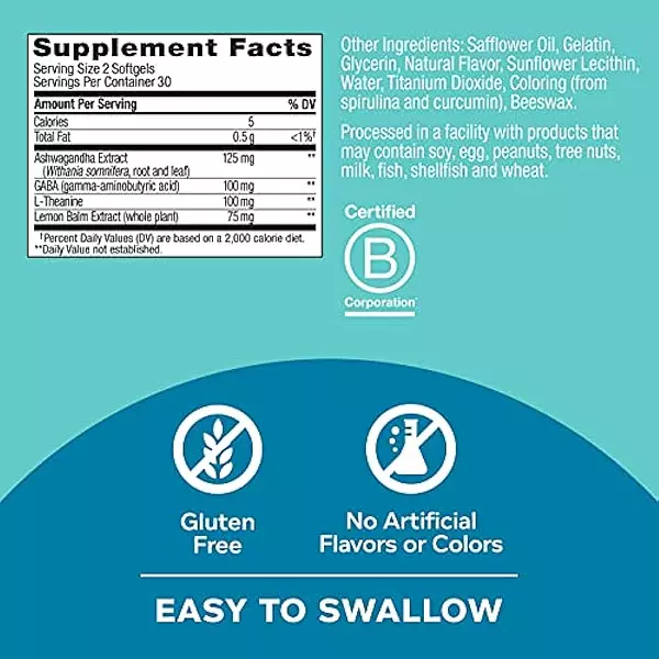Salud y Equipamiento Médico - Olly Ultra Strength Goodbye Stress Softgels, Gaba, Ashwagand 2