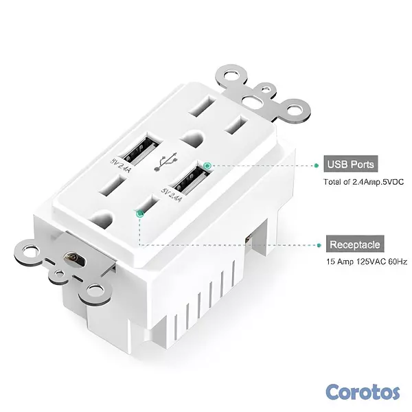 herramientas, jardines y exterior - Enchufe de Pared Inteligente con Puertos USB para  4