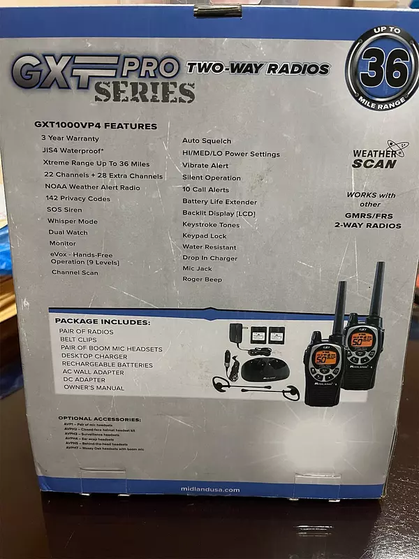 otros electronicos - Radio comunicación Midland GXTPRO. 36 Millas. 2