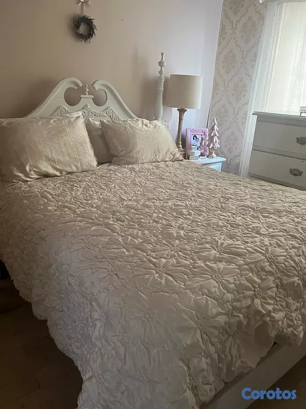 muebles y colchones - juego de habitación caoba fue pintado de blanco  2
