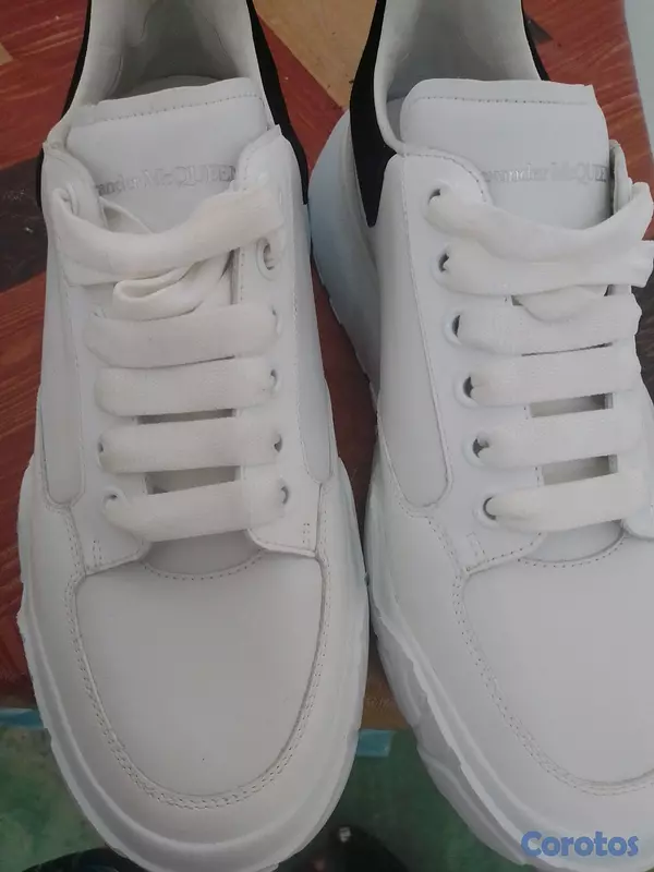 ropa para hombre -  - 👟 Tenis blancos  moda europea 🇪🇺 suela gruesa 🔥 (estilo McQueen)" 3