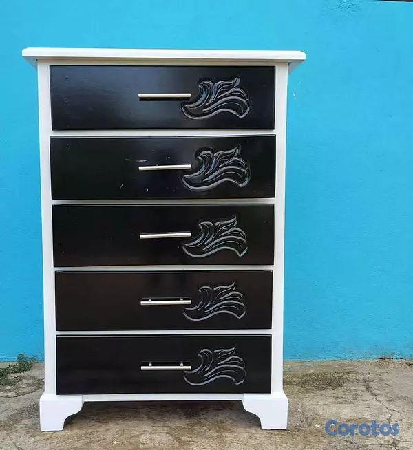 muebles y colchones - Placar con gaveta (biuro) en blanco y negro  4