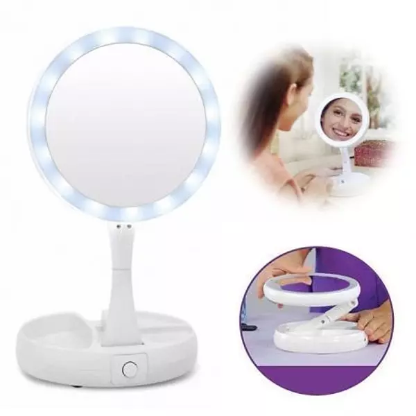 salud y belleza - Espejo Recargable Con Luz Para Maquilladora Portatil 4