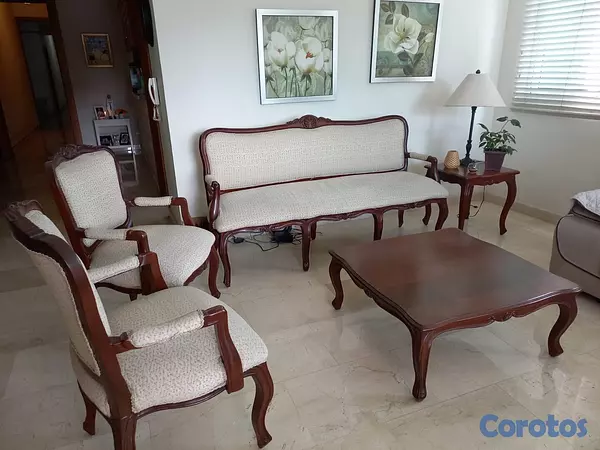 muebles y colchones - Juego de Sala en Caoba Luis XV 3