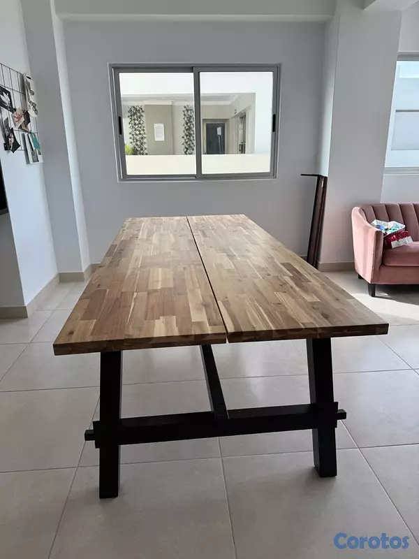 muebles y colchones - MESA SKOGSTA COMO NUEVA 2