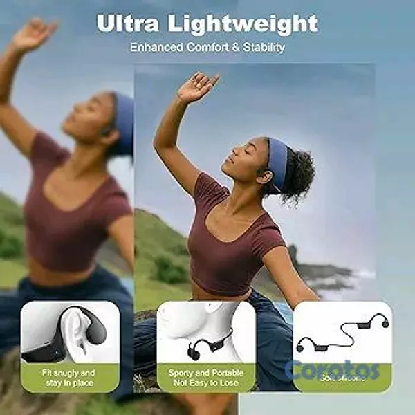 camaras y audio - 🎧 Auriculares Conducción Ósea Bluetooth 5.4, Open Ear Deportivos, IPX5 12H🔈 4