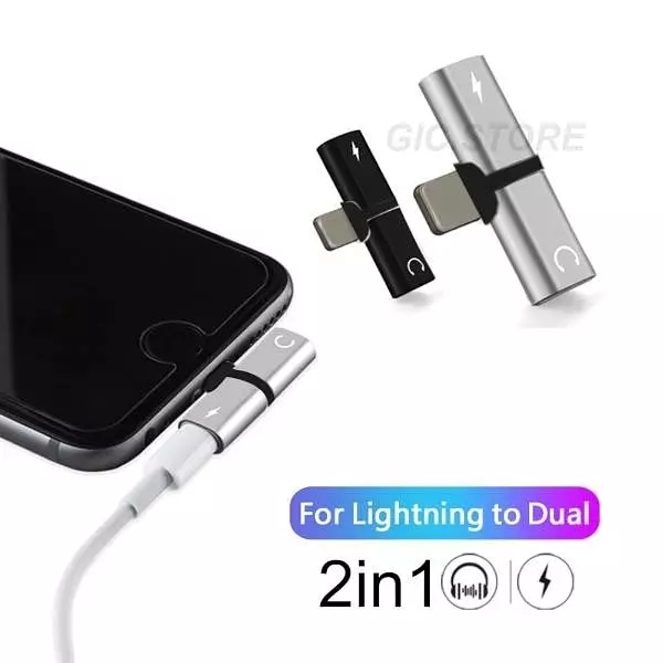 accesorios para electronica - Adaptador Para Audifonos Y Carga Simultanea iPhone 8 9 Y X 12 2