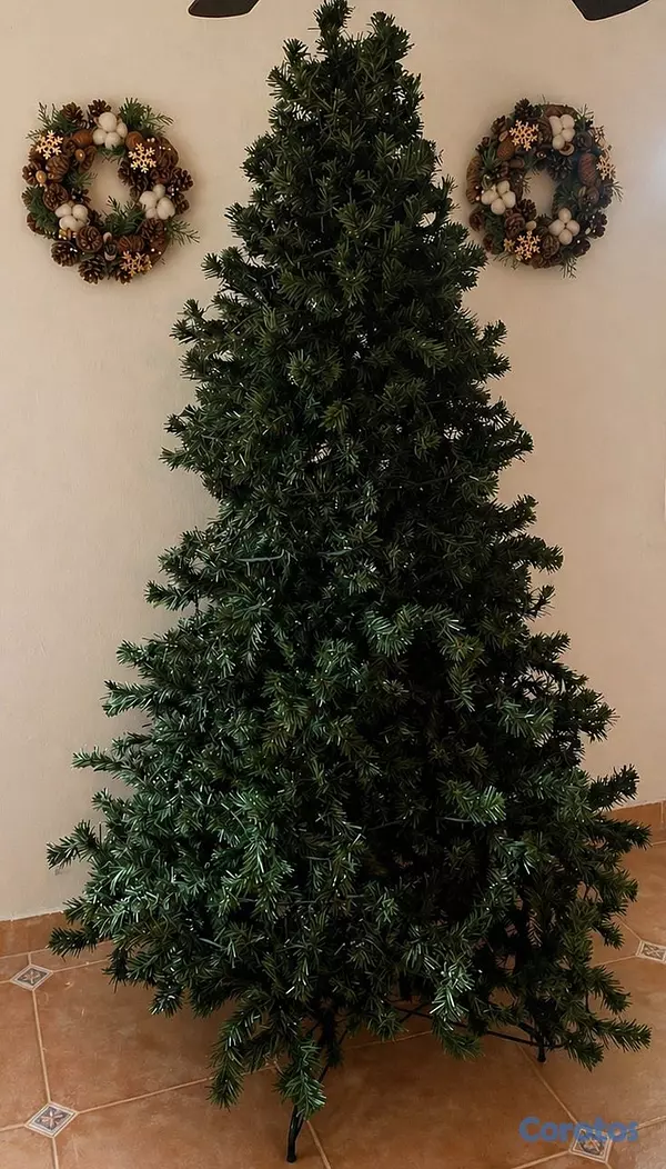 decoración y accesorios - Árbol de Navidad 7 pies + Luces LED + 2 Coronas De