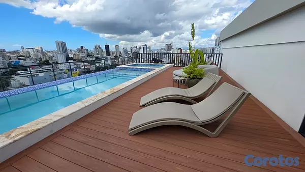 apartamentos - Alquiler Moderno Apartamento en Torre de Lujo en Naco a estrenar 1 habitación  3