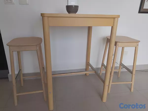 muebles y colchones - Mesa alta con 2 taburetes de IKEA 3