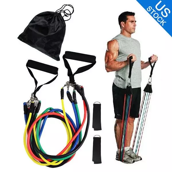 Artículos Deportivos - Juego Kit de bandas Elasticas de resistencia ejercicio Yoga Pilates Gym Ligas 2