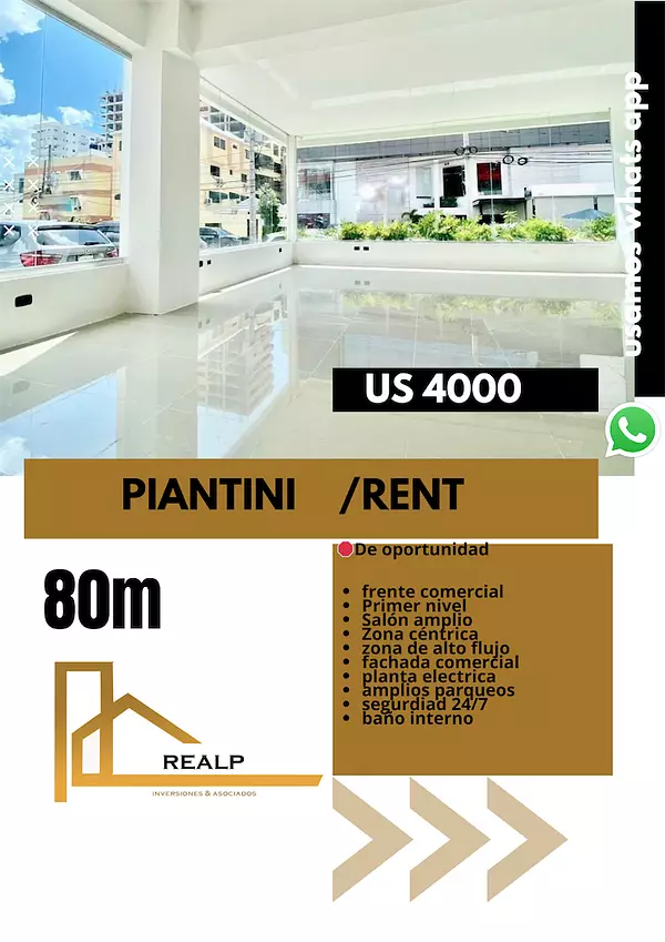 oficinas y locales comerciales - Local céntrico en Piantini  1