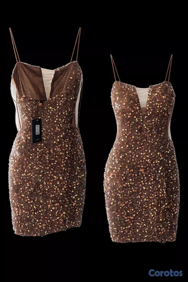 ropa para mujer - Vestido corto de lentejuelas  1