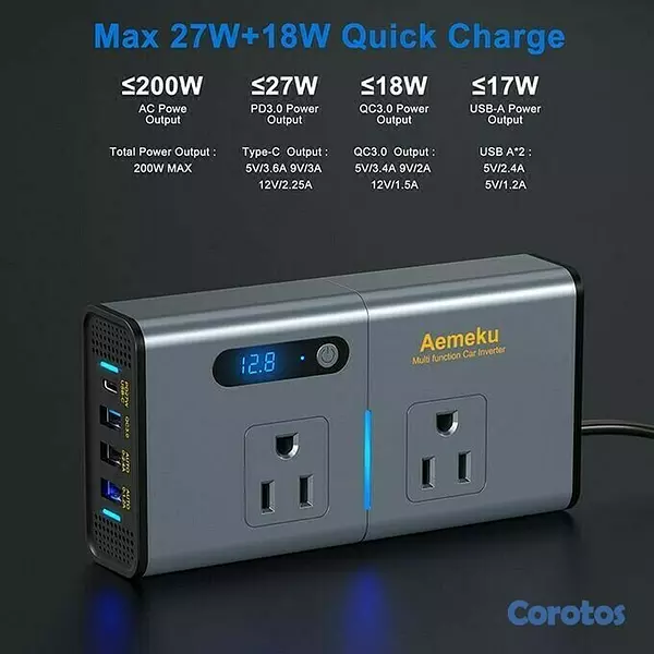 plantas e inversores - Convertidor de corriente de 12 v a 110 V 300W inversor para carro power inverter 1