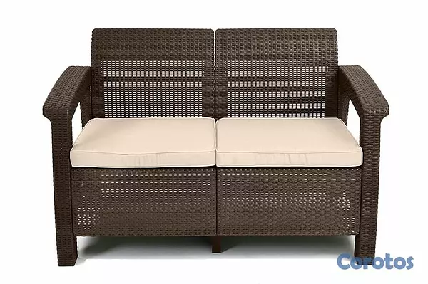 muebles y colchones - sofá 2 plaza rattan  