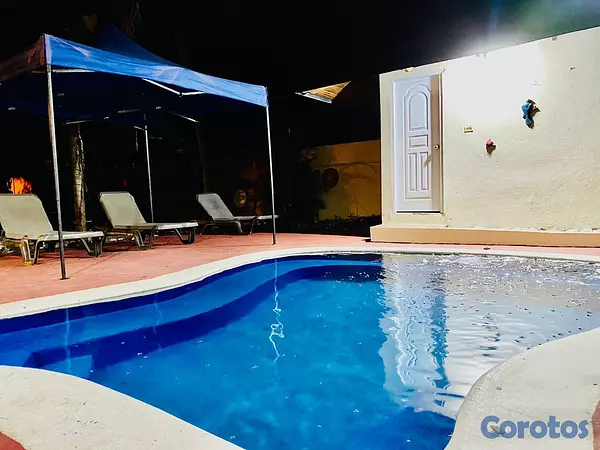 casas vacacionales y villas - Villa de Playa en Palenque con Piscina, Jacuzzi y  3